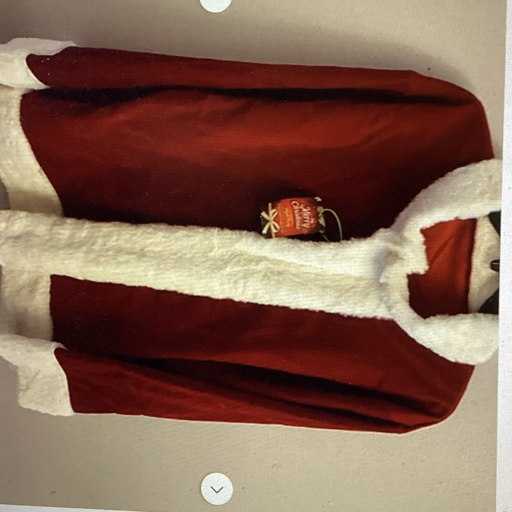 Red Santa Coat with White Faux Fur Trim (NO BELT)